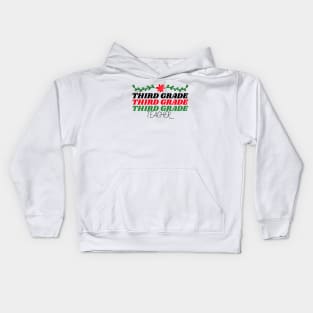 Third Grade Teacher Christmas Kids Hoodie